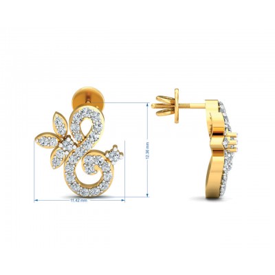 Fen Diamond Earrings  In Gold